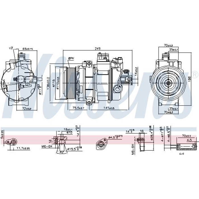 Nissens 890359 Kompressor, Klimaanlage FIRST FIT