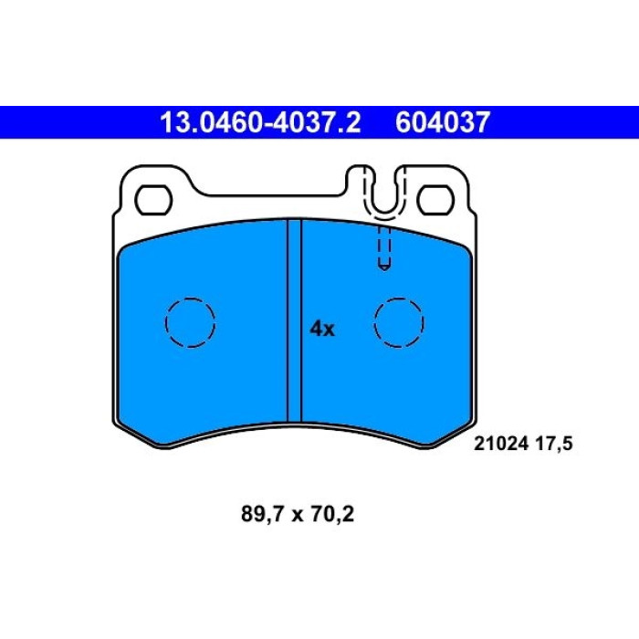 ATE 13.0460-4037.2 Bremsbelagsatz, Scheibenbremse