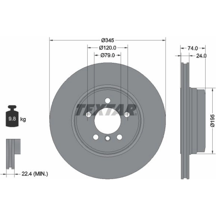 Textar 92155005 Bremsscheibe PRO+