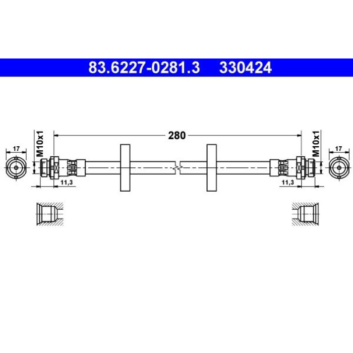 ATE 83.6227-0281.3 Bremsschlauch