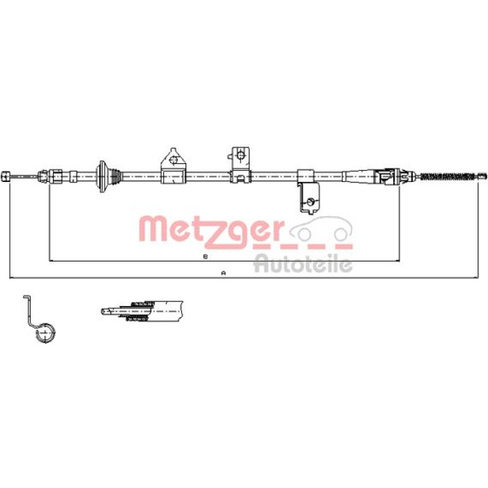 Metzger 17.6027 Seilzug, Feststellbremse Metzger 17.6027 Seilzug, Feststellbremse