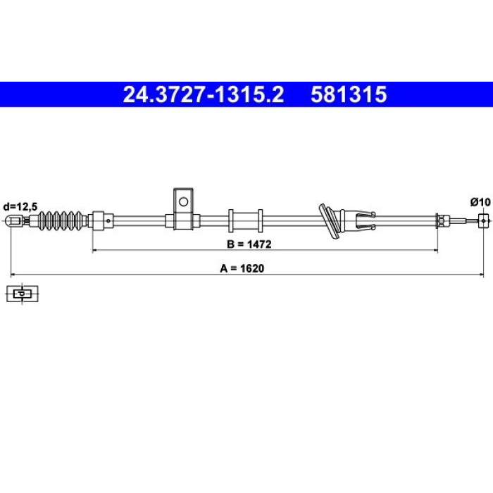 ATE 24.3727-1315.2 Seilzug, Feststellbremse ATE 24.3727-1315.2 Seilzug, Feststellbremse
