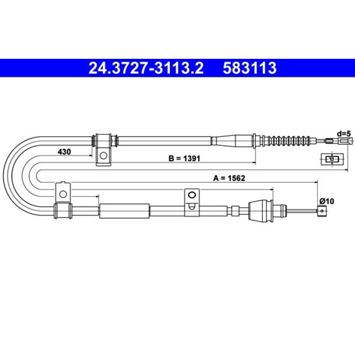 ATE 24.3727-3113.2 Seilzug, Feststellbremse ATE 24.3727-3113.2 Seilzug, Feststellbremse