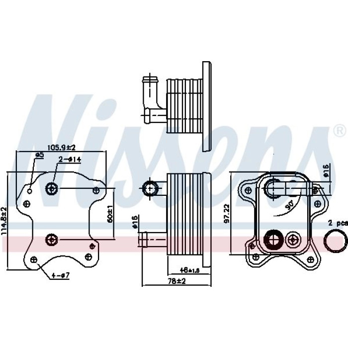 Nissens 90801 Ölkühler, Motoröl FIRST FIT