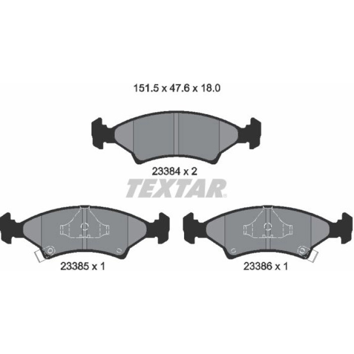 Textar 2338401 Bremsbelagsatz, Scheibenbremse Textar 2338401 Bremsbelagsatz, Scheibenbremse