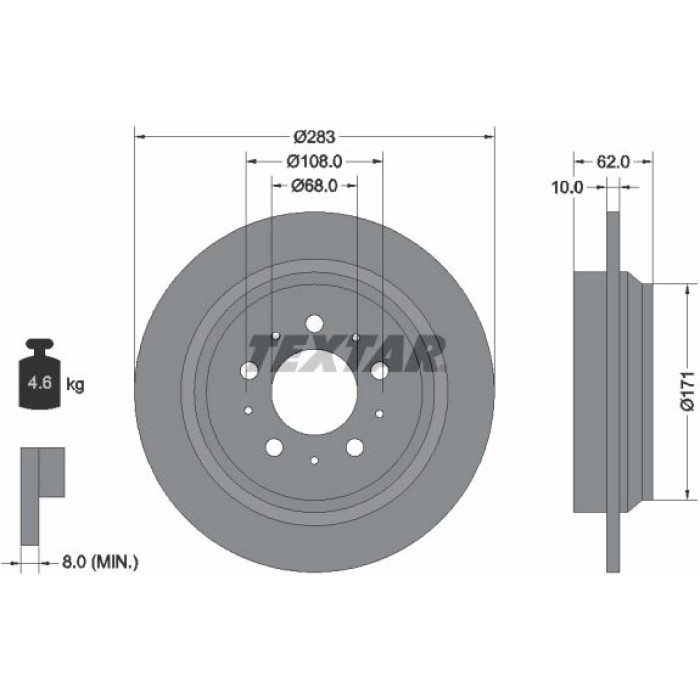 Textar 92088600 Bremsscheibe