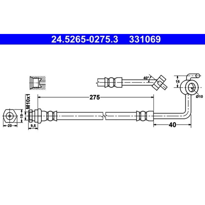ATE 24.5265-0275.3 Bremsschlauch ATE 24.5265-0275.3 Bremsschlauch