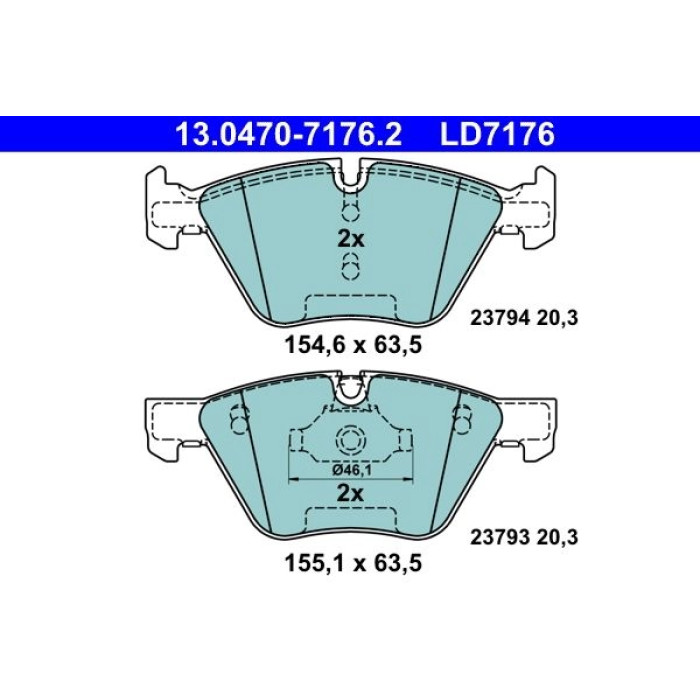 ATE 13.0470-7176.2 Bremsbelagsatz, Scheibenbremse Ceramic ATE 13.0470-7176.2 Bremsbelagsatz, Scheibenbremse Ceramic