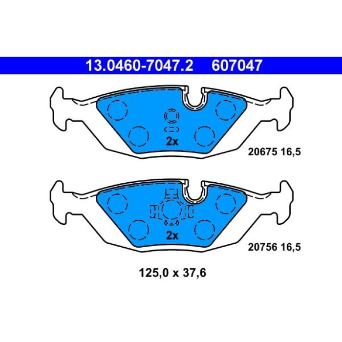 ATE 13.0460-7047.2 Bremsbelagsatz, Scheibenbremse ATE 13.0460-7047.2 Bremsbelagsatz, Scheibenbremse
