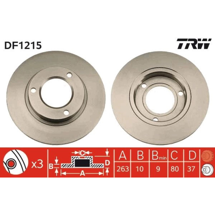 TRW DF1215 Bremsscheibe TRW DF1215 Bremsscheibe