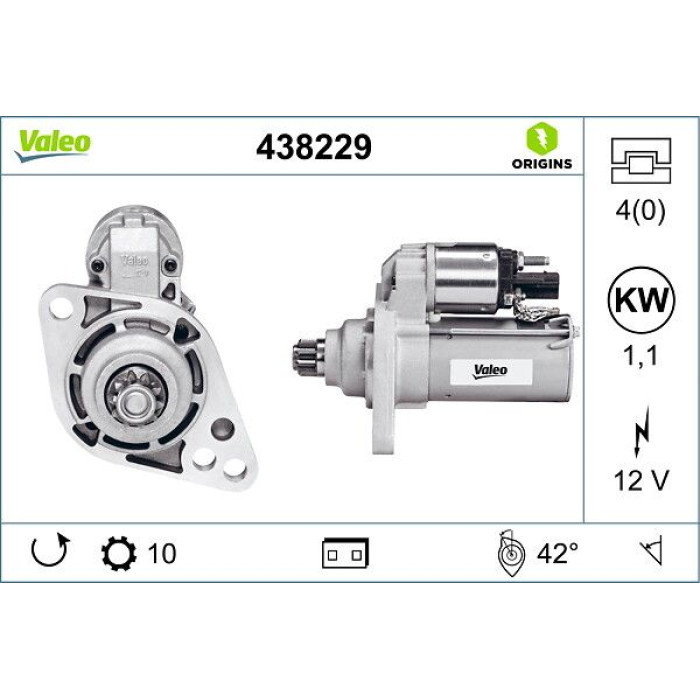 Valeo 438229 Starter ORIGINS - NEW O.E. TECHNOLOGIE Valeo 438229 Starter ORIGINS - NEW O.E. TECHNOLOGIE