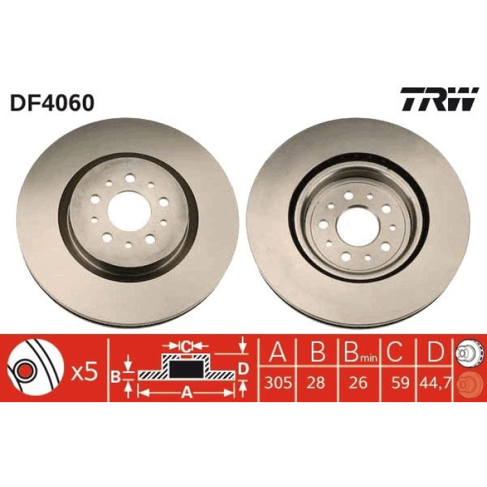 TRW DF4060 Bremsscheibe