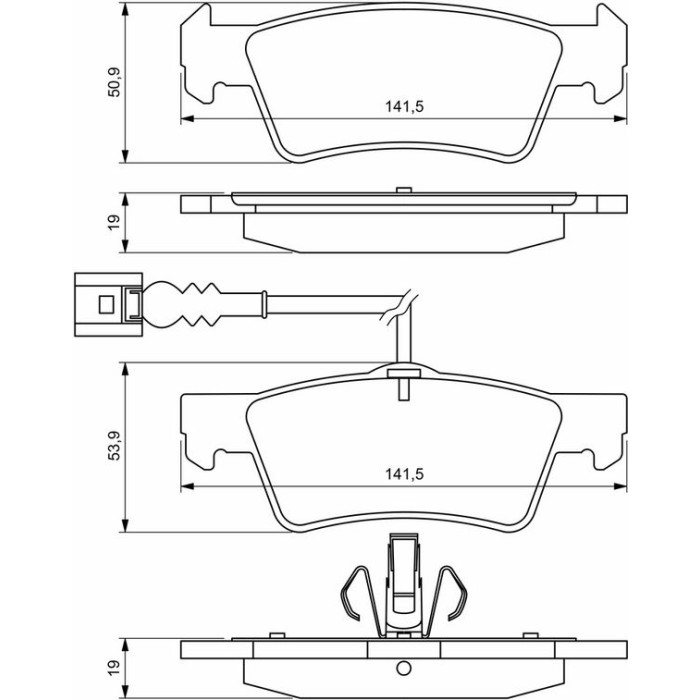 BOSCH 0 986 494 219 Bremsbelagsatz, Scheibenbremse