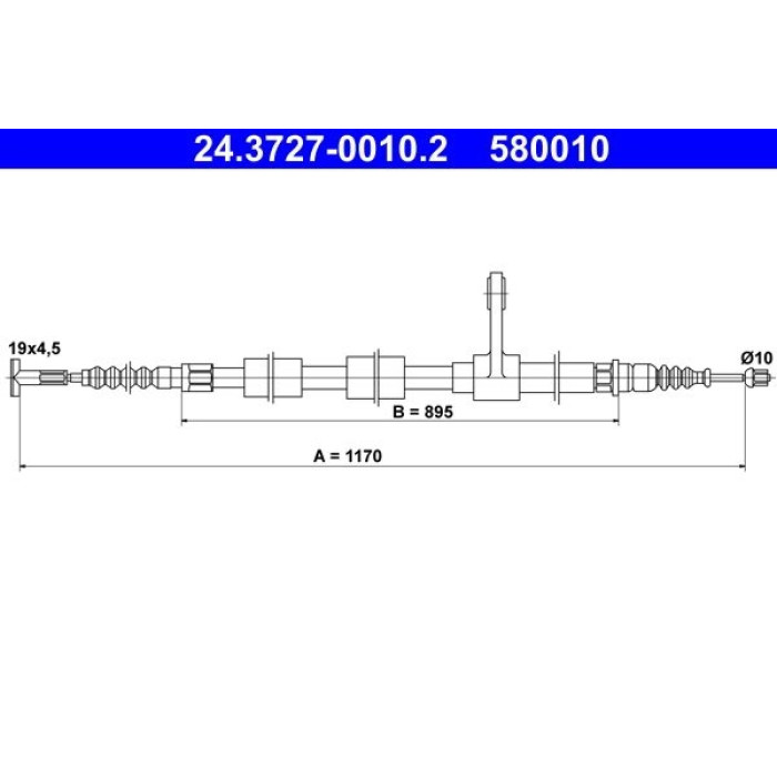 ATE 24.3727-0010.2 Seilzug, Feststellbremse ATE 24.3727-0010.2 Seilzug, Feststellbremse
