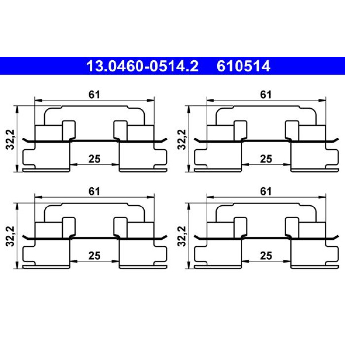 Zubehörsatz, Scheibenbremsbelag 13.0460-0514.2 Zubehörsatz, Scheibenbremsbelag 13.0460-0514.2