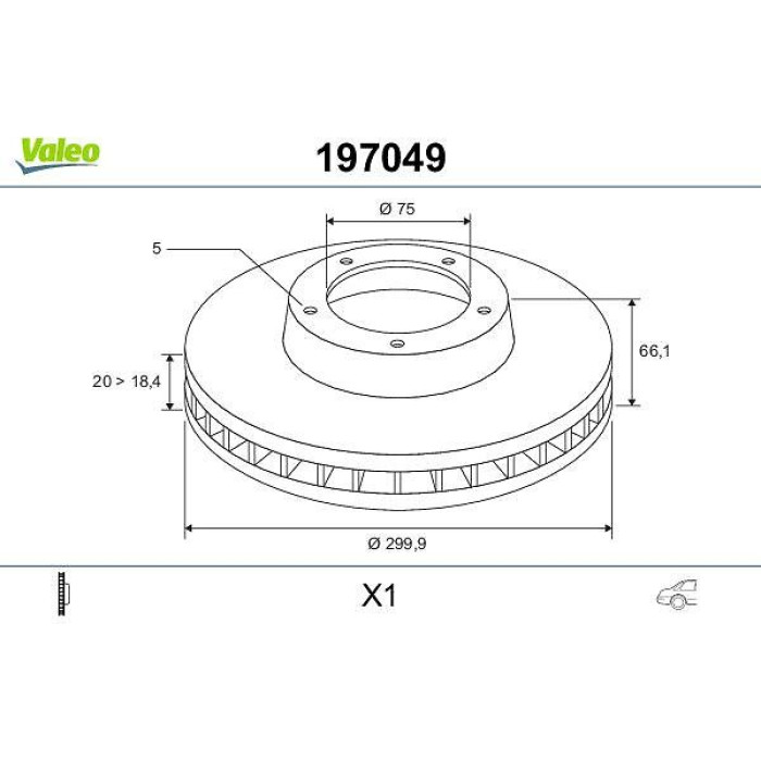 Valeo 197049 Bremsscheibe Valeo 197049 Bremsscheibe