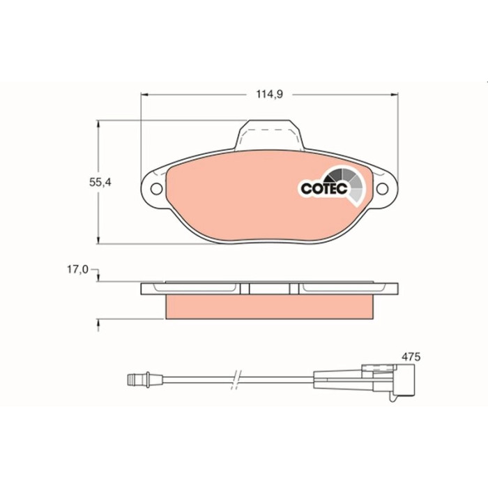 TRW GDB1115 Bremsbelagsatz, Scheibenbremse COTEC TRW GDB1115 Bremsbelagsatz, Scheibenbremse COTEC