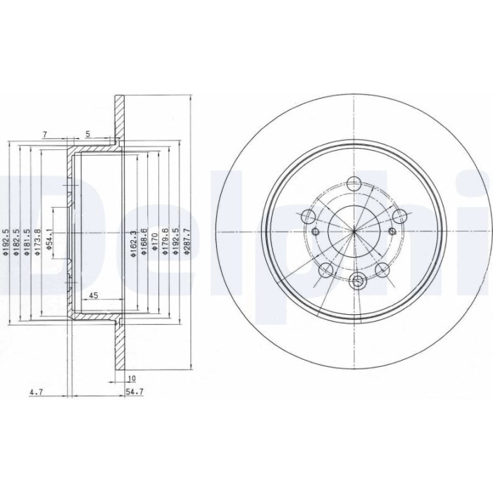 Delphi BG3169 Bremsscheibe Delphi BG3169 Bremsscheibe