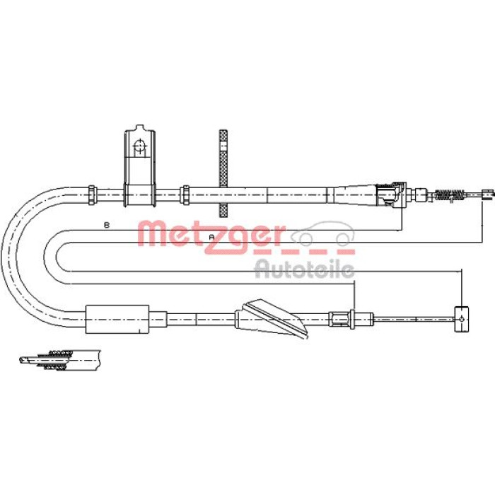 Metzger 11.5744 Seilzug, Feststellbremse Metzger 11.5744 Seilzug, Feststellbremse