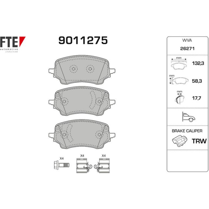 FTE 9011275 Bremsbelagsatz, Scheibenbremse FTE 9011275 Bremsbelagsatz, Scheibenbremse
