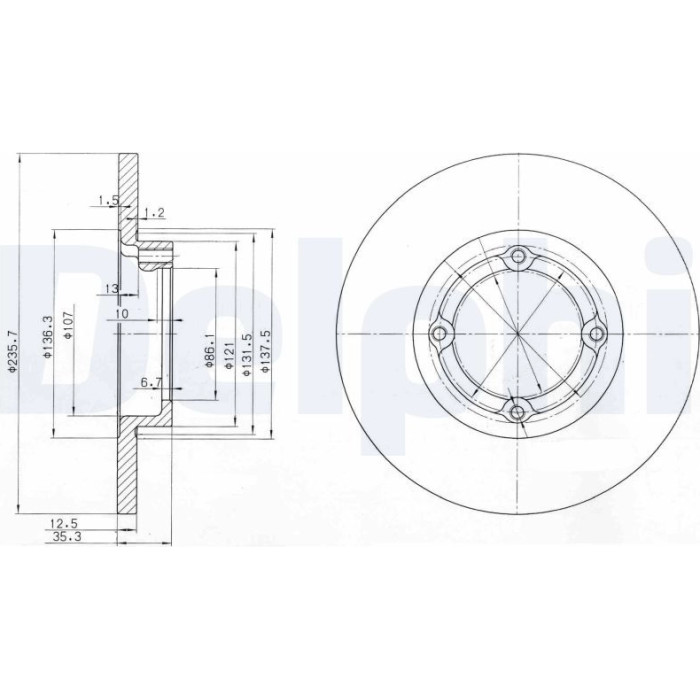 Delphi BG3551 Bremsscheibe Delphi BG3551 Bremsscheibe