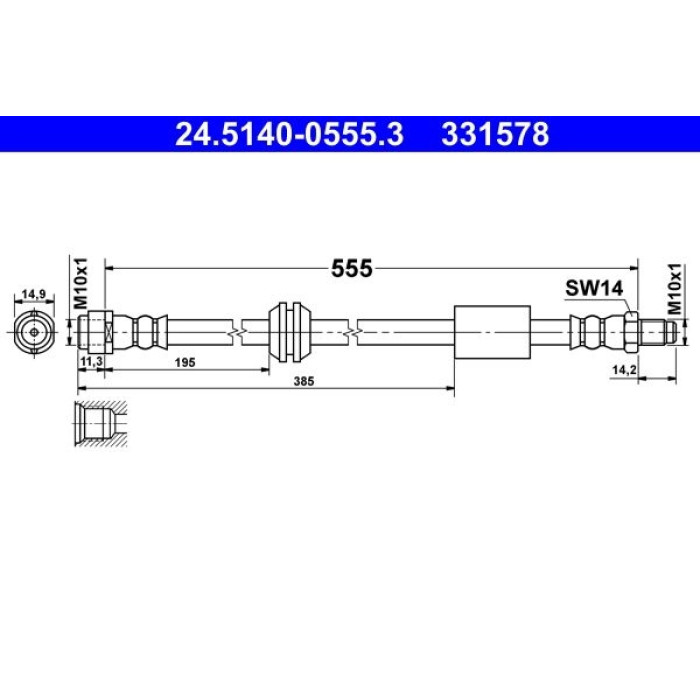 ATE 24.5140-0555.3 Bremsschlauch ATE 24.5140-0555.3 Bremsschlauch