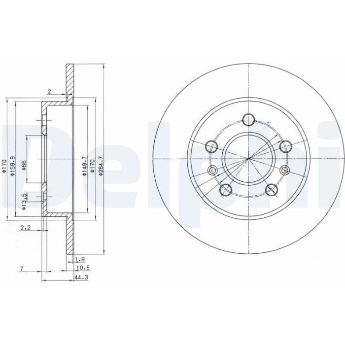 Delphi BG2696 Bremsscheibe Delphi BG2696 Bremsscheibe