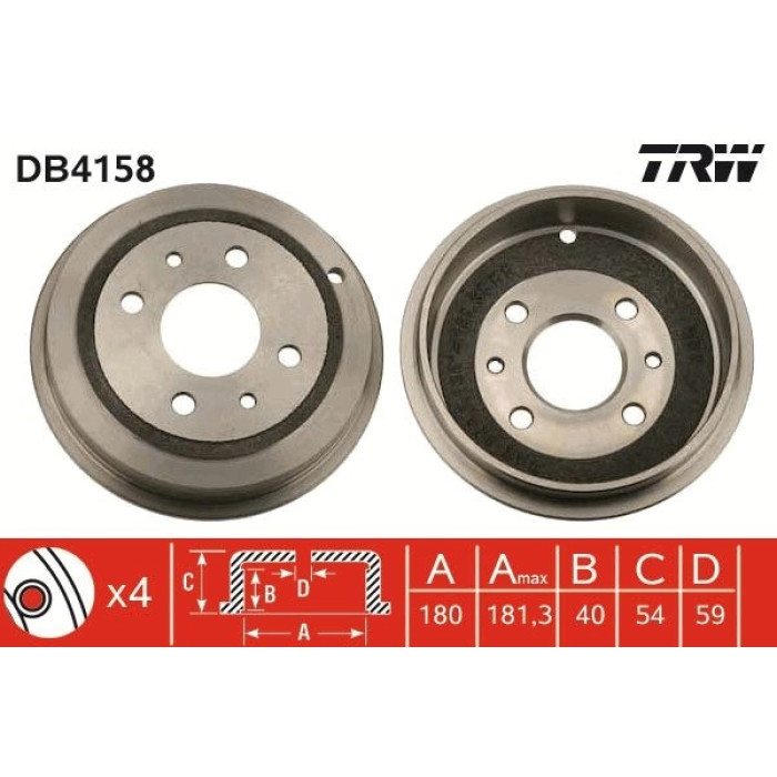 TRW DB4158 Bremstrommel TRW DB4158 Bremstrommel