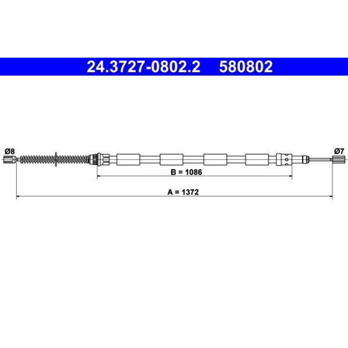 ATE 24.3727-0802.2 Seilzug, Feststellbremse ATE 24.3727-0802.2 Seilzug, Feststellbremse