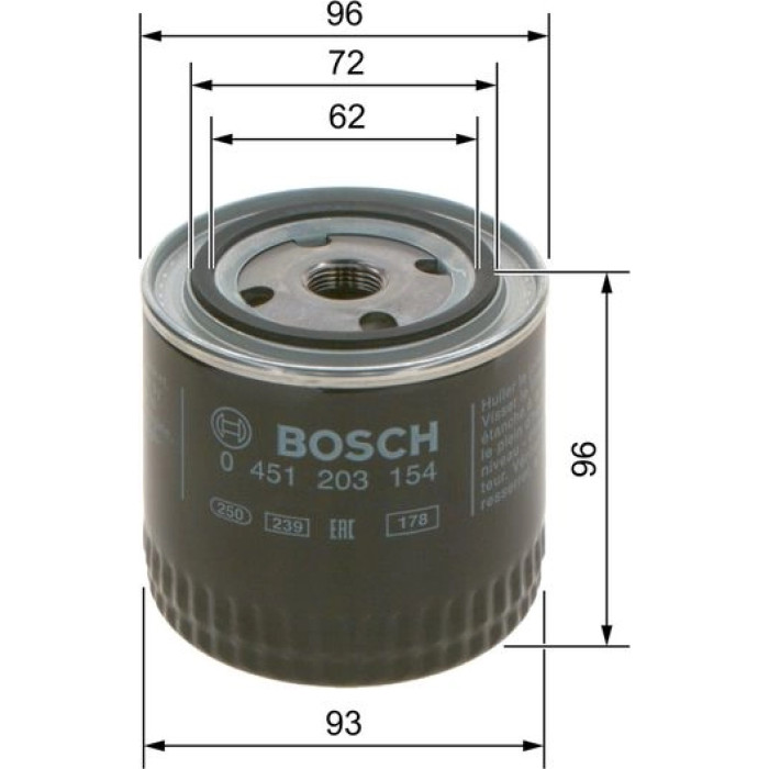 BOSCH 0 451 203 154 Ölfilter BOSCH 0 451 203 154 Ölfilter