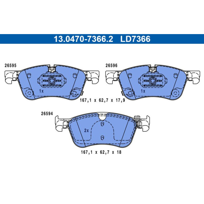 ATE 13.0470-7366.2 Bremsbelagsatz, Scheibenbremse Ceramic ATE 13.0470-7366.2 Bremsbelagsatz, Scheibenbremse Ceramic