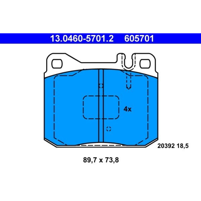 ATE 13.0460-5701.2 Bremsbelagsatz, Scheibenbremse ATE 13.0460-5701.2 Bremsbelagsatz, Scheibenbremse