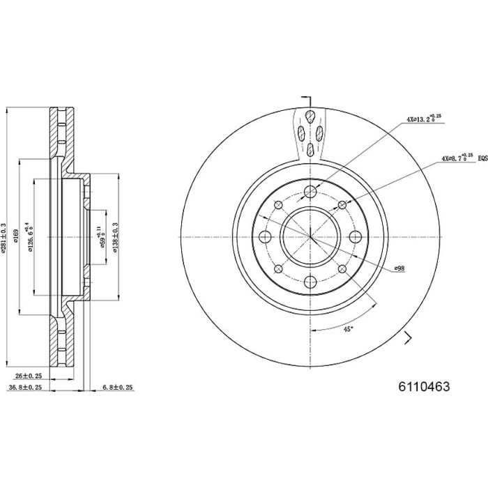 Metzger 6110463 Bremsscheibe