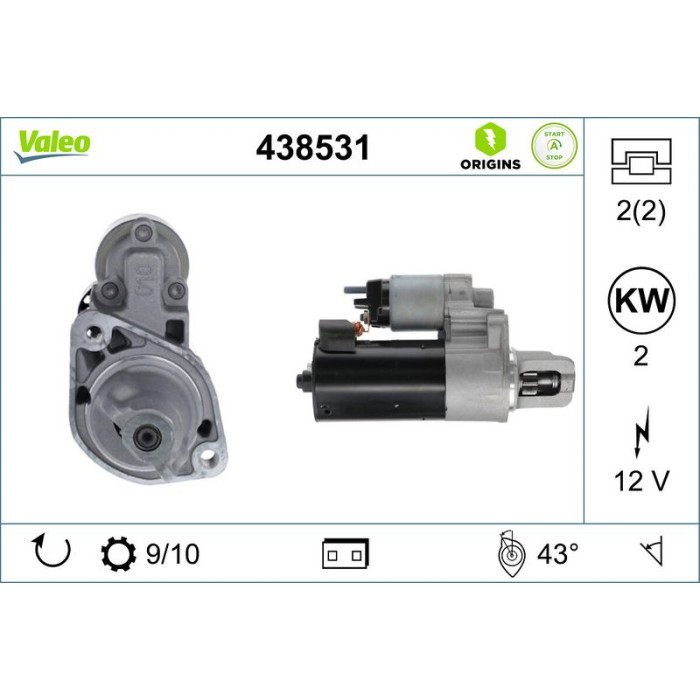 Valeo 438531 Starter ORIGINS STOP&START - NEW O.E. TECHNOLOGIE Valeo 438531 Starter ORIGINS STOP&START - NEW O.E. TECHNOLOGIE