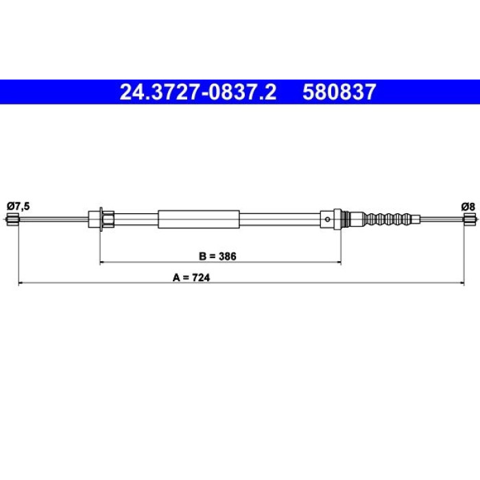 ATE 24.3727-0837.2 Seilzug, Feststellbremse