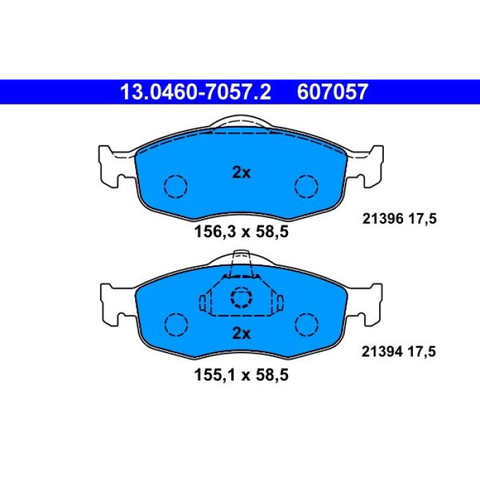ATE 13.0460-7057.2 Bremsbelagsatz, Scheibenbremse ATE 13.0460-7057.2 Bremsbelagsatz, Scheibenbremse