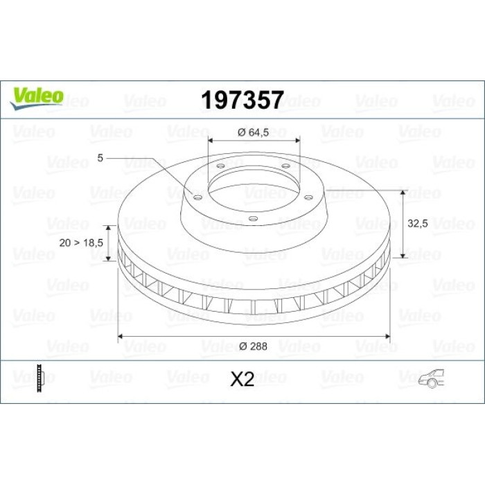 Valeo 197357 Bremsscheibe Valeo 197357 Bremsscheibe