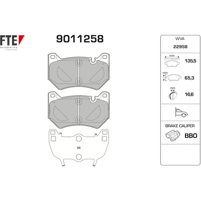 FTE 9011258 Bremsbelagsatz, Scheibenbremse FTE 9011258 Bremsbelagsatz, Scheibenbremse