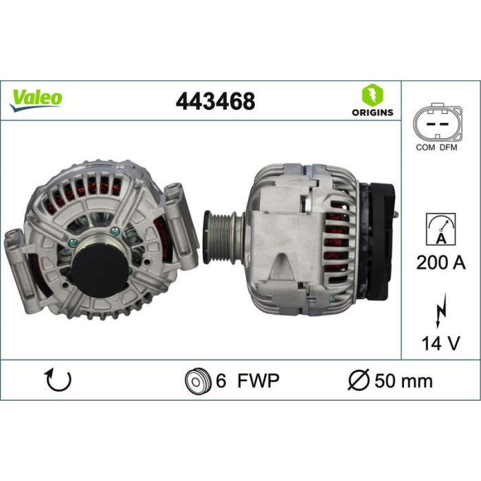 Valeo 443468 Generator ORIGINS Valeo 443468 Generator ORIGINS