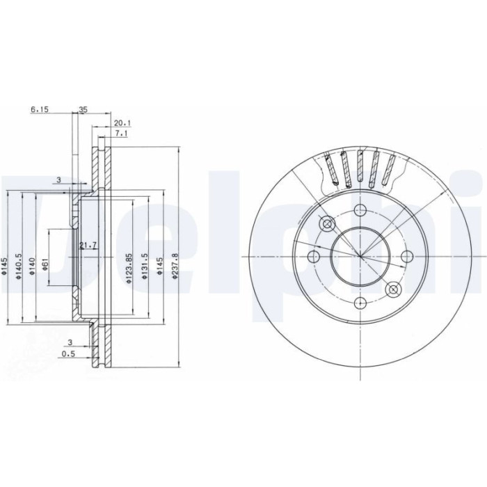 Delphi BG2282C Bremsscheibe Delphi BG2282C Bremsscheibe