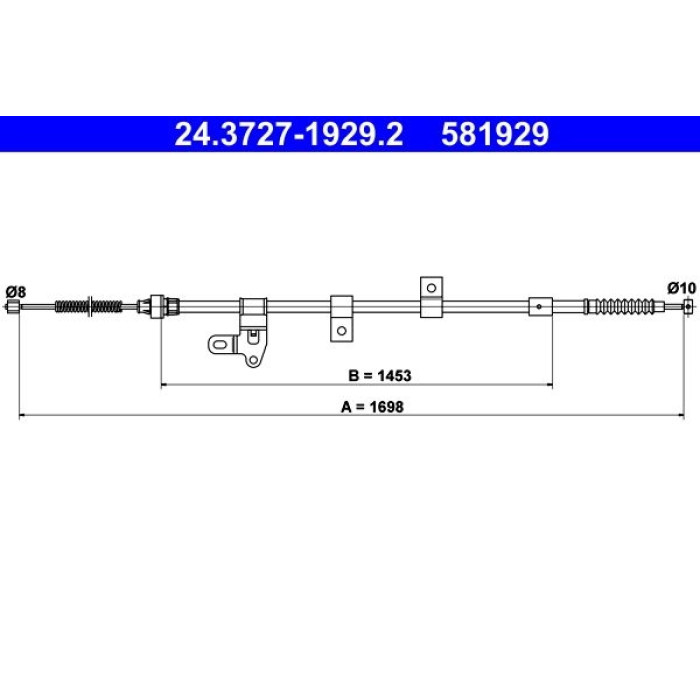 ATE 24.3727-1929.2 Seilzug, Feststellbremse ATE 24.3727-1929.2 Seilzug, Feststellbremse