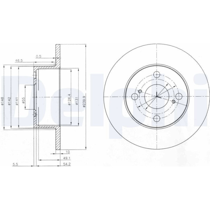 Delphi BG4050 Bremsscheibe Delphi BG4050 Bremsscheibe