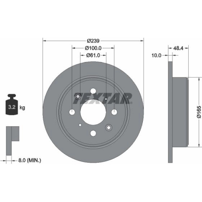 Textar 92060800 Bremsscheibe Textar 92060800 Bremsscheibe