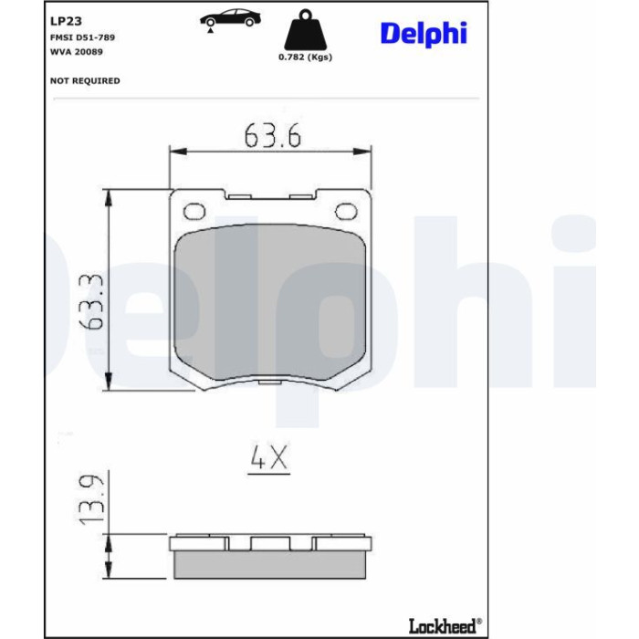 Delphi LP23 Bremsbelagsatz, Scheibenbremse Delphi LP23 Bremsbelagsatz, Scheibenbremse