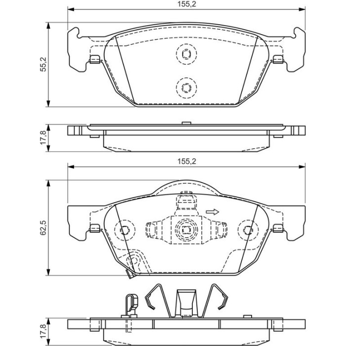 BOSCH 0 986 494 383 Bremsbelagsatz, Scheibenbremse BOSCH 0 986 494 383 Bremsbelagsatz, Scheibenbremse