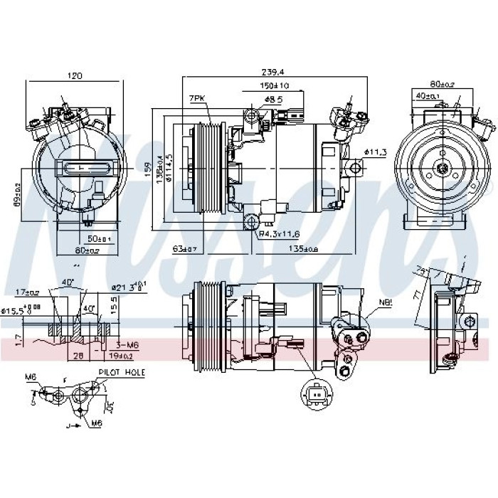 Nissens 890015 Kompressor, Klimaanlage FIRST FIT Nissens 890015 Kompressor, Klimaanlage FIRST FIT