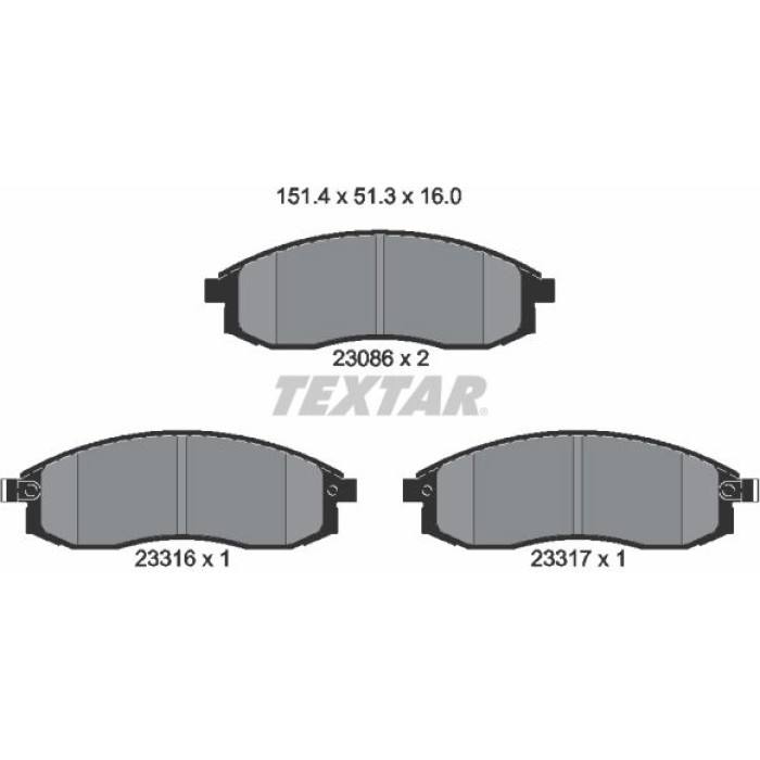 Textar 2308602 Bremsbelagsatz, Scheibenbremse Textar 2308602 Bremsbelagsatz, Scheibenbremse
