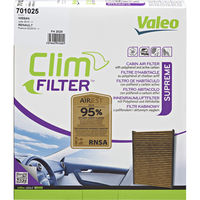 Valeo 701025 Filter, Innenraumluft PROTECT MAX Valeo 701025 Filter, Innenraumluft PROTECT MAX