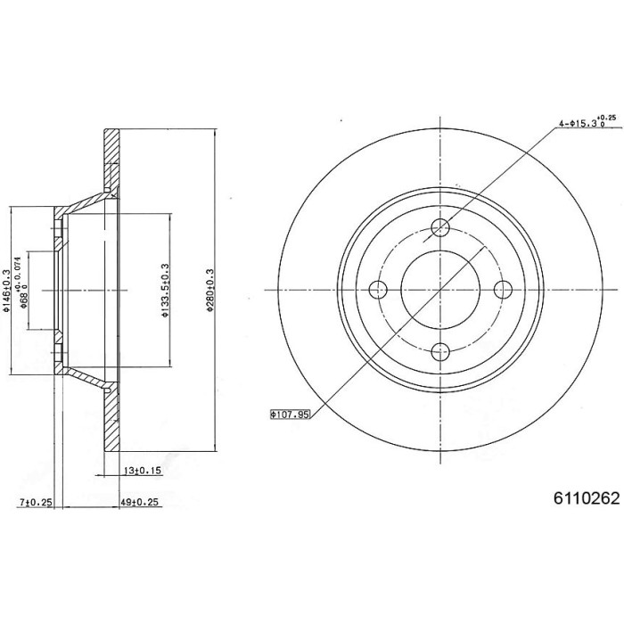 Metzger 6110262 Bremsscheibe
