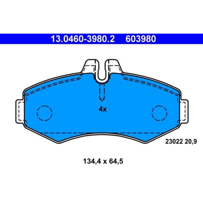 ATE 13.0460-3980.2 Bremsbelagsatz, Scheibenbremse ATE 13.0460-3980.2 Bremsbelagsatz, Scheibenbremse